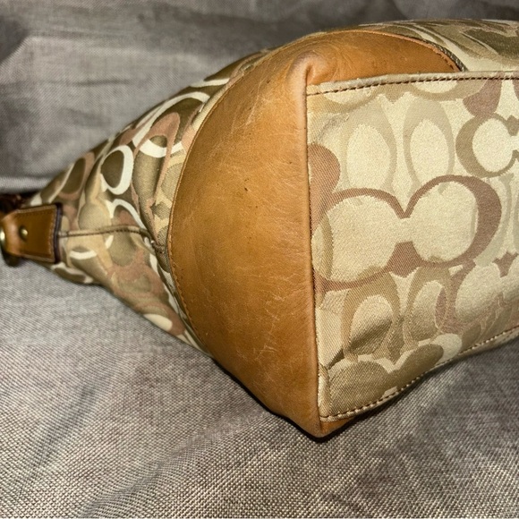 Y2K Coach Vintage Signature Sarah Optic Tan Hobo Bag F15667 - Picture 6 of 13